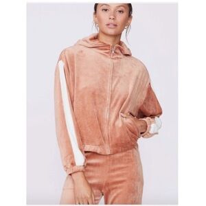 Monrow Velour Sporty Zip Hoodie- XS,S,M.